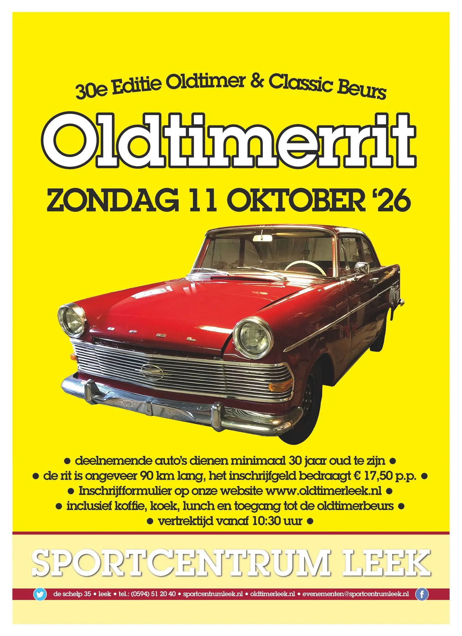 Oldtimerrit Leek 11 oktober 2026