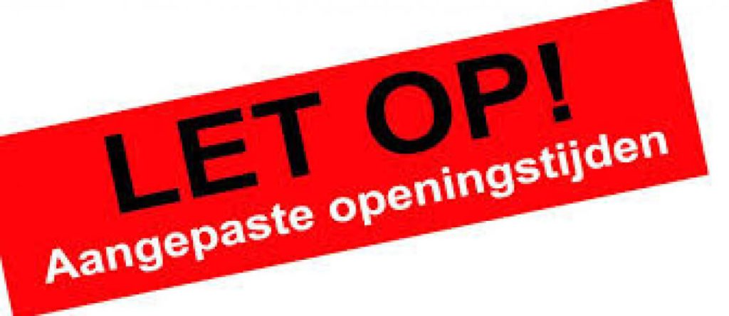aangepaste openingstijden @hofman.nl