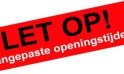 Openingstijden rond de feestdagen 2024