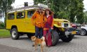 Mark, Debbie en hond Jihan, Toyota Land Cruiser FJ40