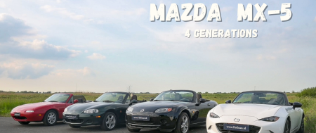 4 generaties Mazda MX-5