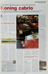 Koning cabrio "Eelco Hofman" Bovag krant 2008