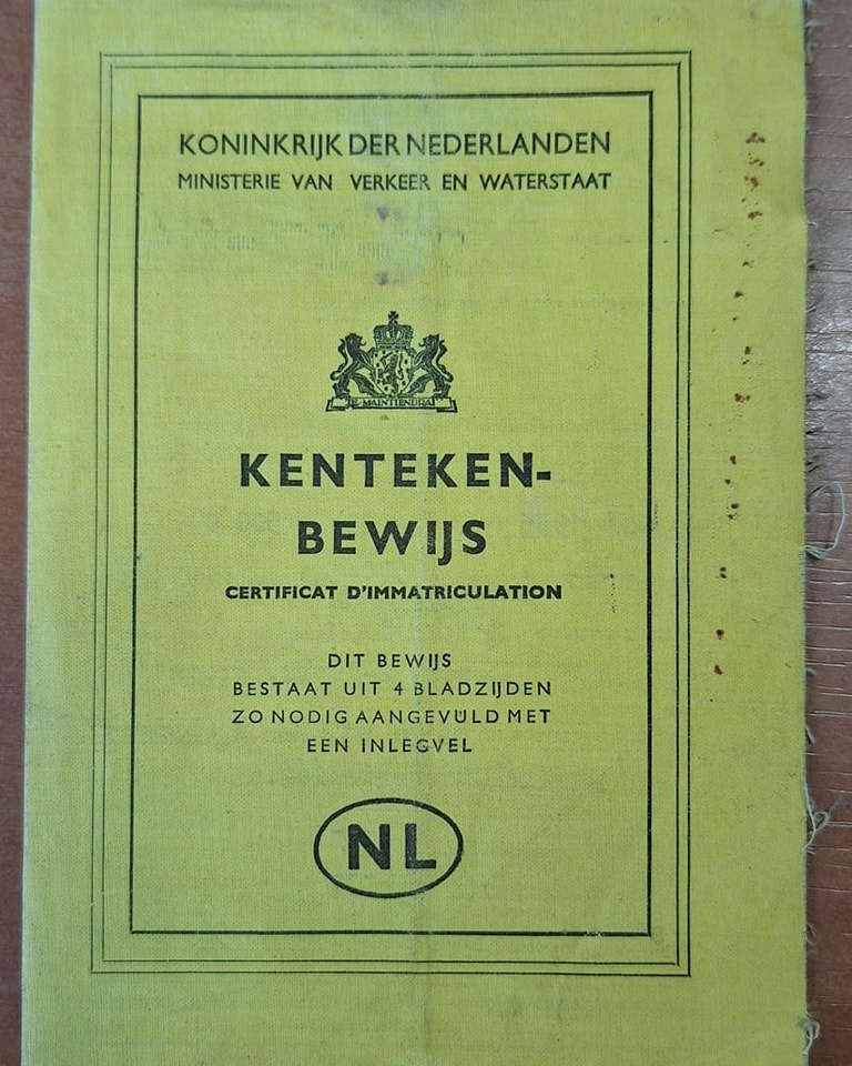 Nederlands linnen kentekenbewijs