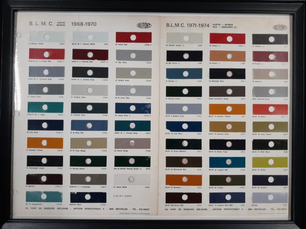 Originele BLMC kleurkaarten